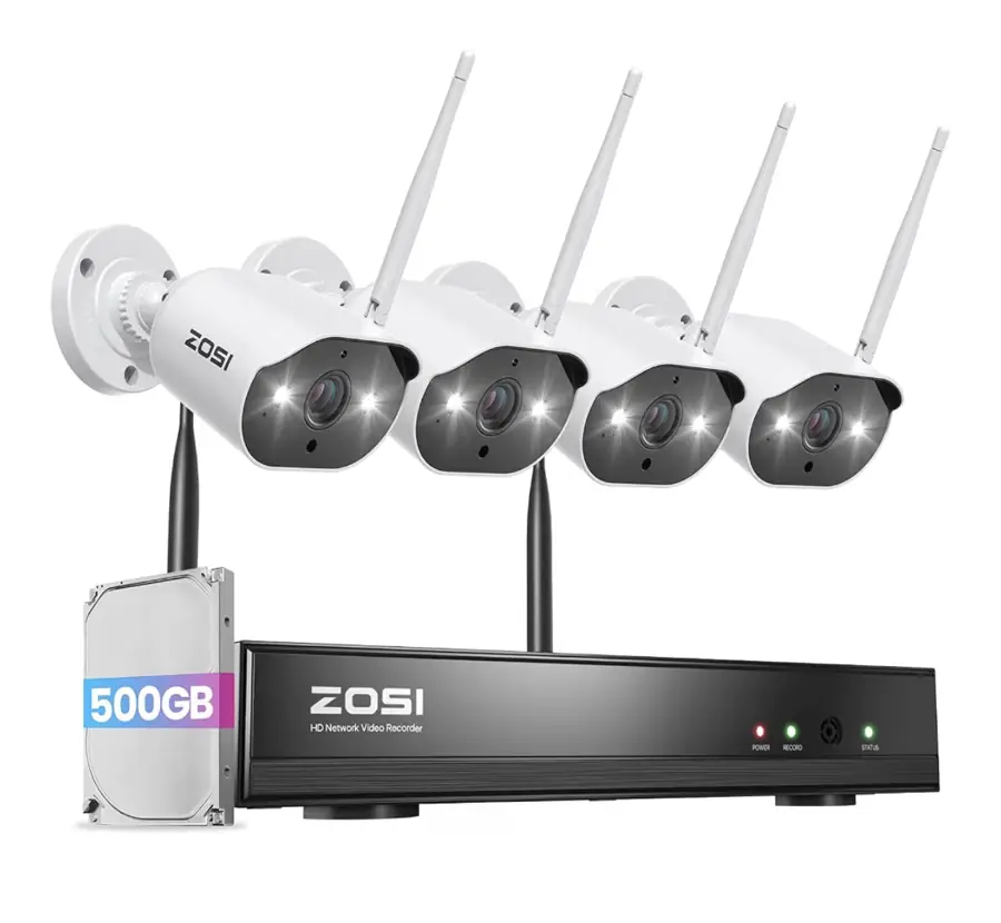 Zosi WiFi camera system with recorder and hard drive